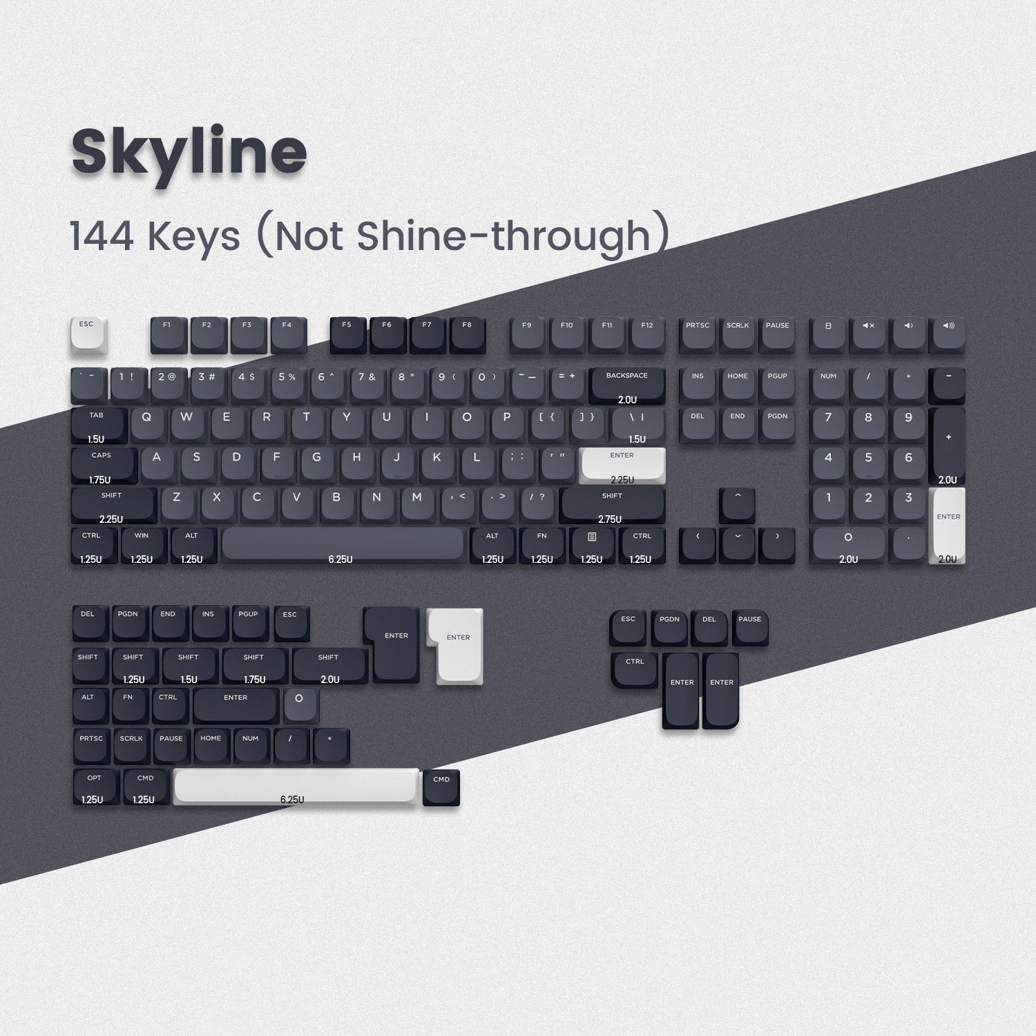 Extra Stock] XVX Skyline Low Profile Double-Shot Keycap Set – XVX/Womier  Keyboard